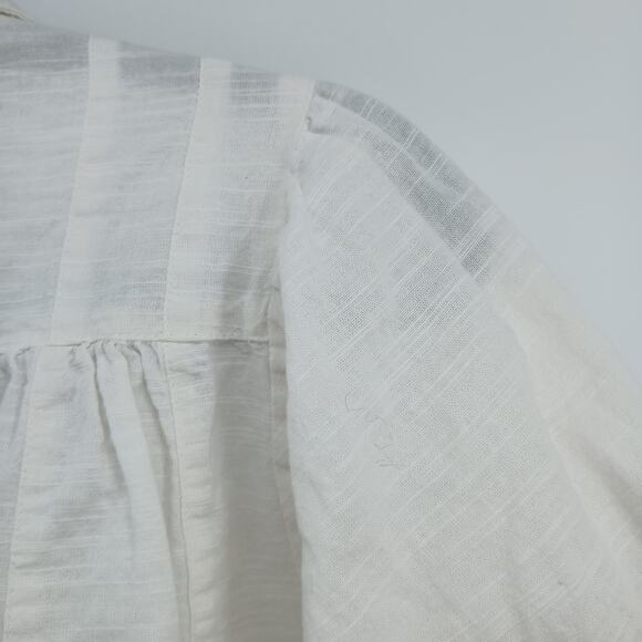 Free People Kiss Kiss Blouse XS Oversize Boho Cottage Renaissance Romantic - Picture 8 of 12